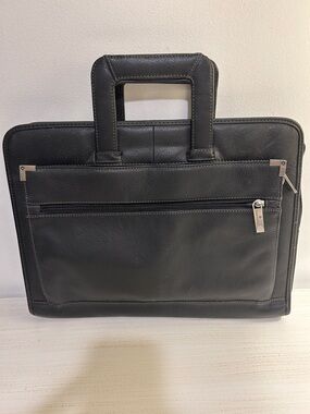 Samsonite Black vinyl Briefcase with Front Zip Pocket